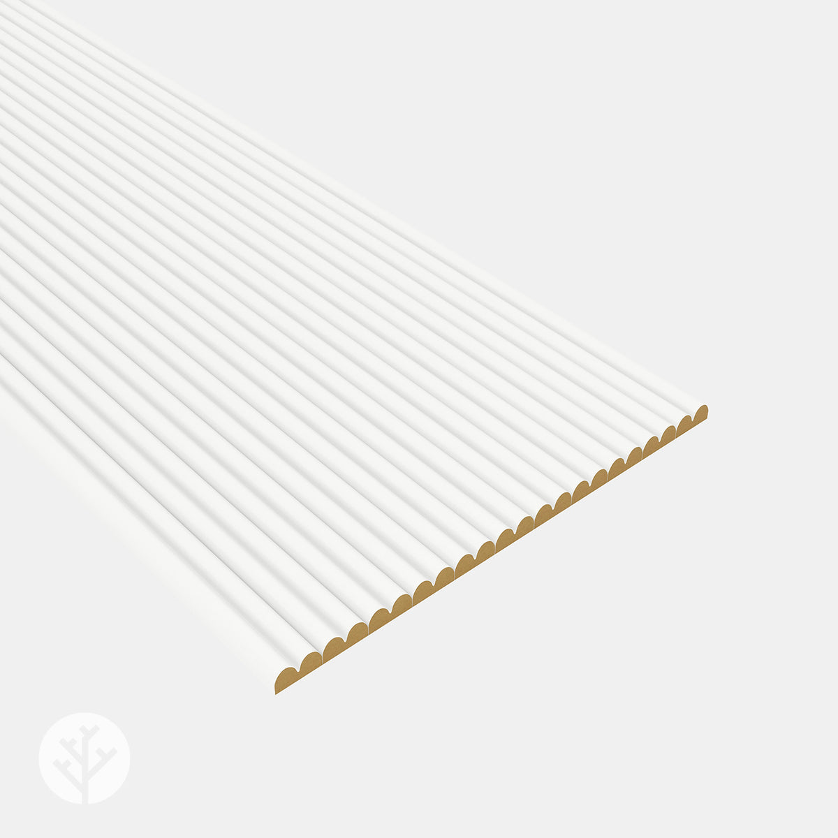 Flutto® White Mini-Ridge Flexible Tambour Wood Panels