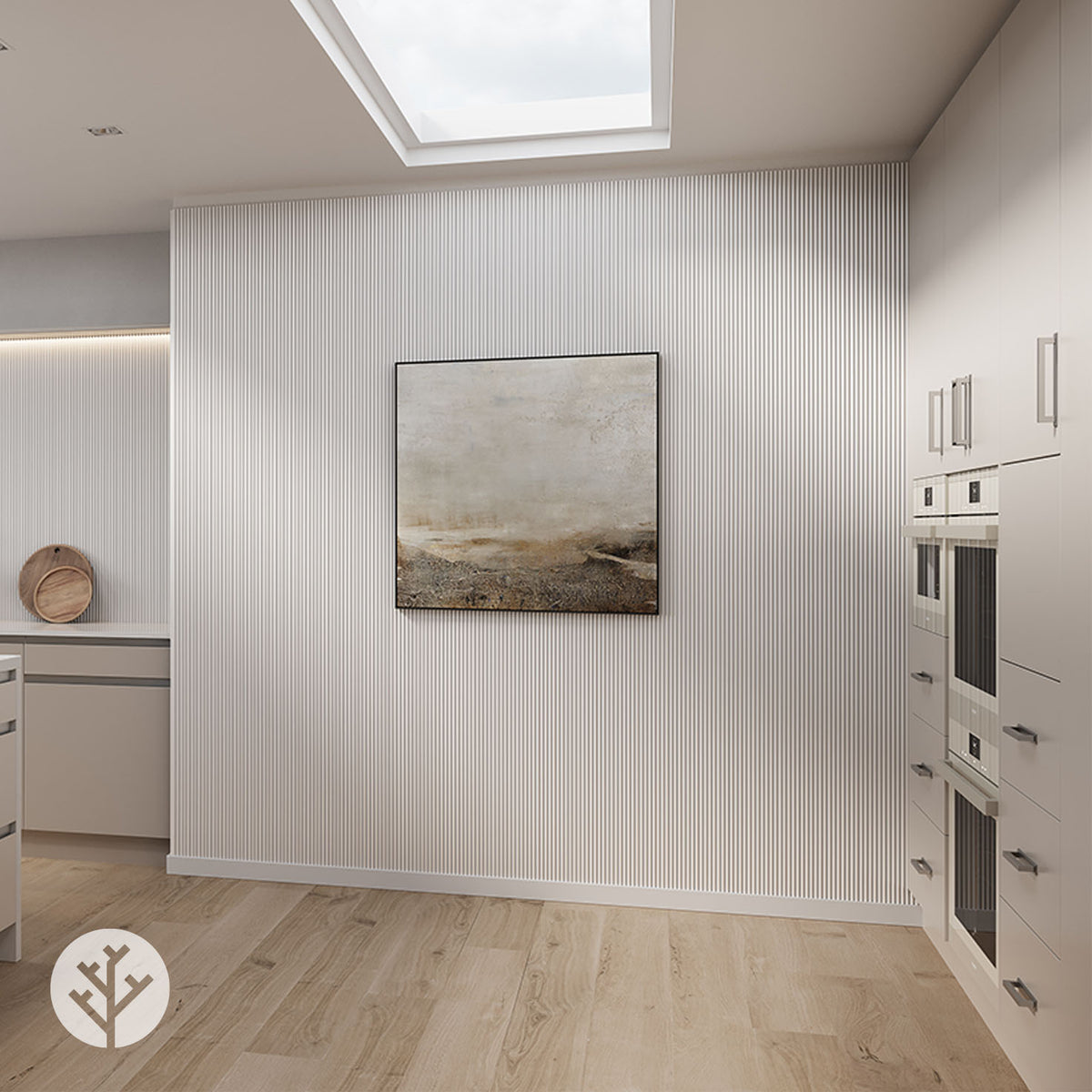 Flutto® White Mini-Ridge Flexible Tambour Wood Panels