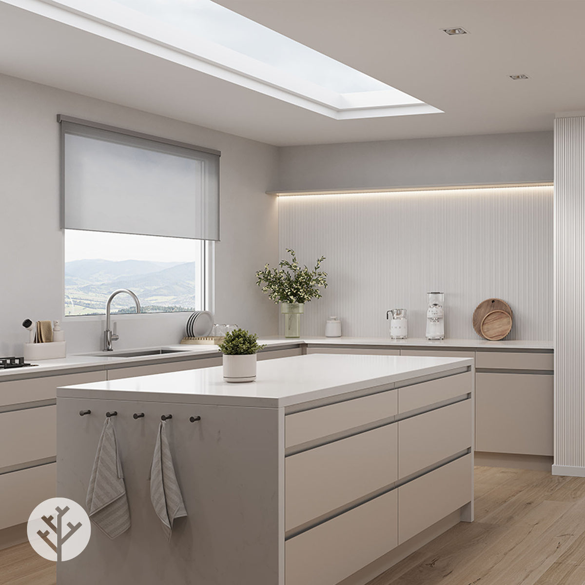 Flutto® White Mini-Ridge Flexible Tambour Wood Panels