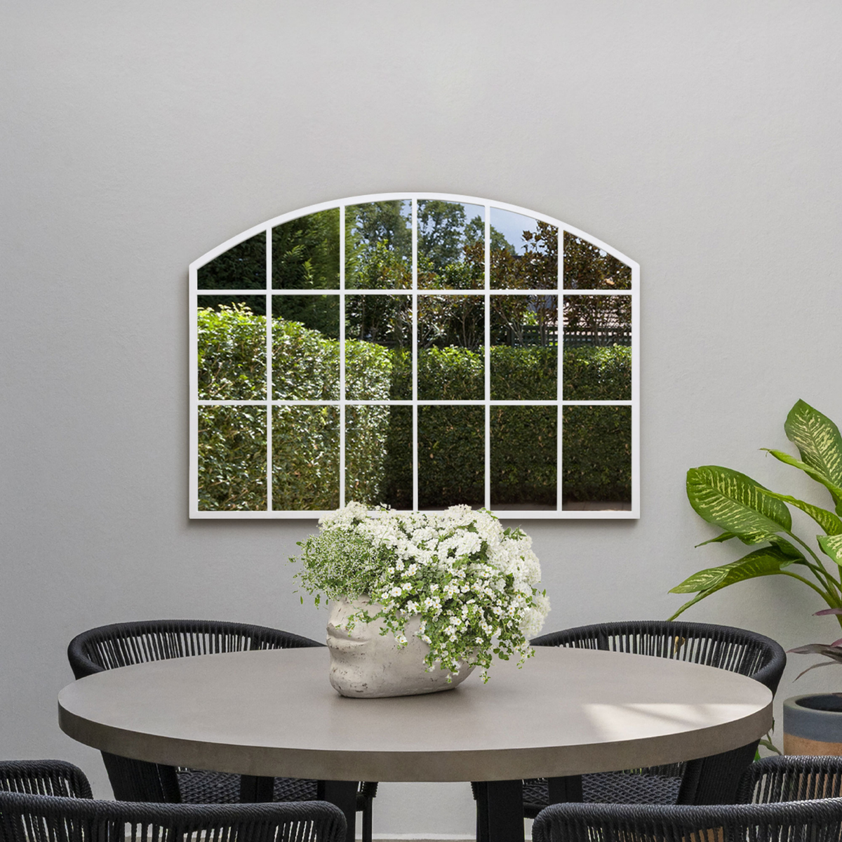 WVH® | The Arch Wide Grid | Metal Frame Garden Leaner and Wall-Mountable Mirrors