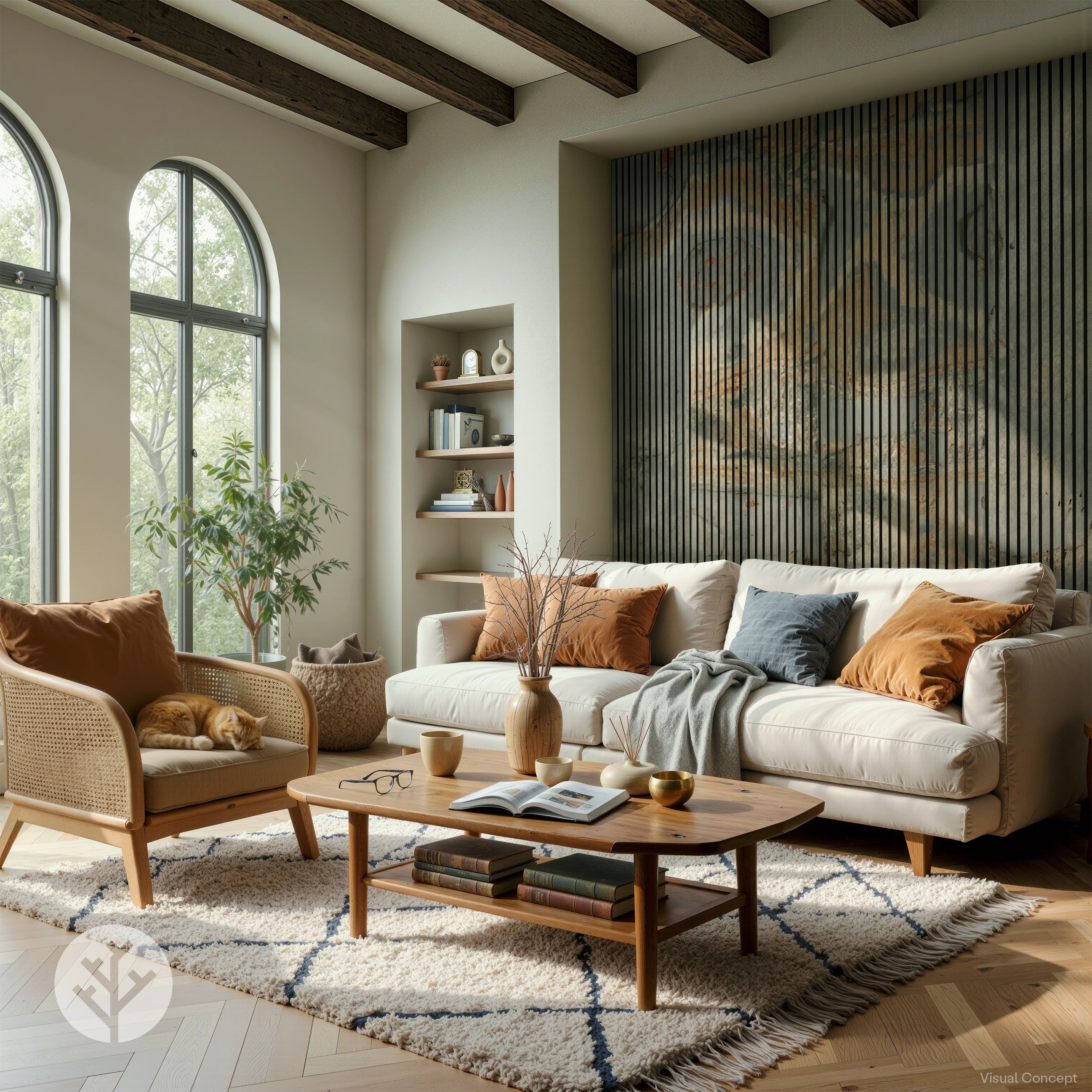 Acupanel® Real Stone Indian Autumn Acoustic Wall Panels