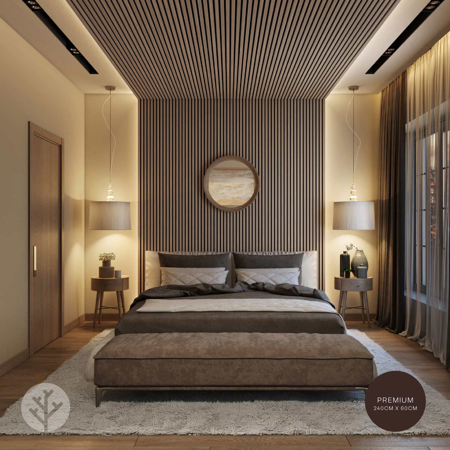 Acupanel® Contemporary Walnut Acoustic Wood Wall Panels