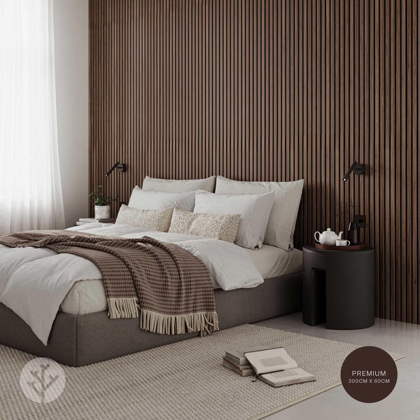 Acupanel® Contemporary Walnut Acoustic Wood Wall Panels