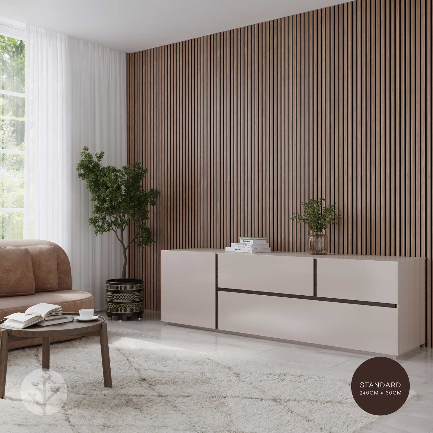 Acupanel® Contemporary Walnut Acoustic Wood Wall Panels