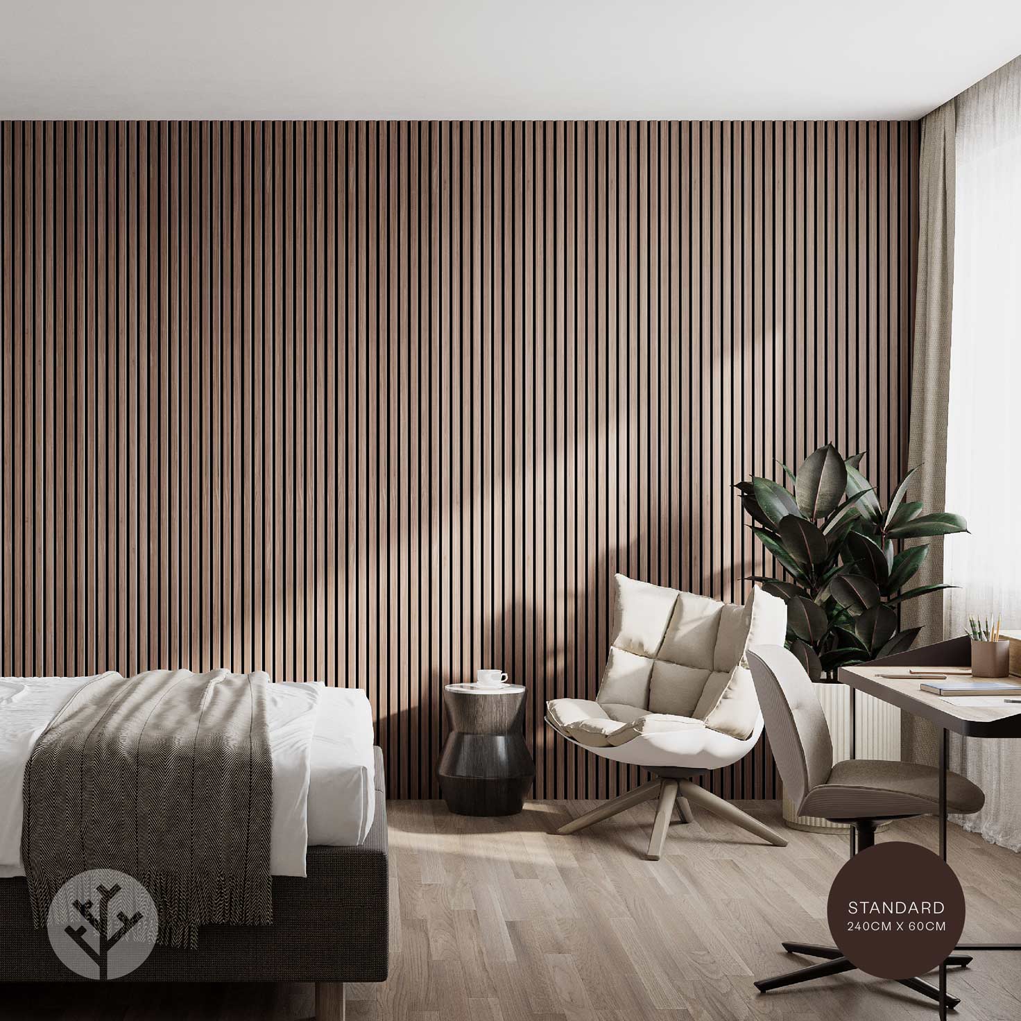 Acupanel® Contemporary Walnut Acoustic Wood Wall Panels