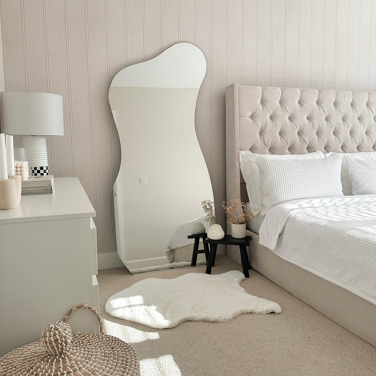 WVH® The Puddle Frameless Leaner and WallMountable Mirrors