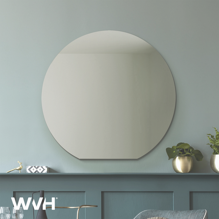WVH® | The Round Flat-Base | Frameless Wall-Mountable Mirrors