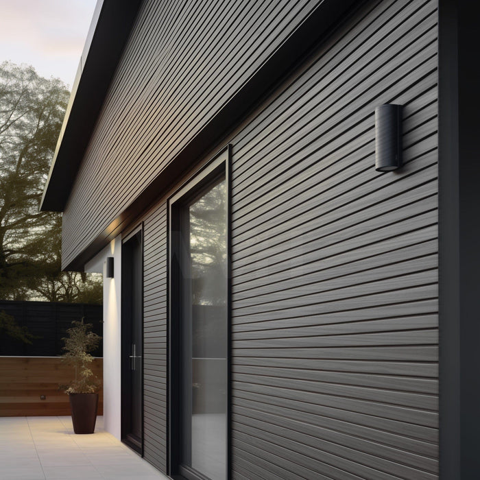 Acupanel® | Grey | Exterior Composite Wood-Effect Slat Wall Panels