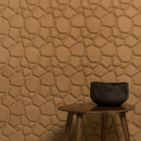 Muratto® Organic "Beehive Natural" Honeycomb Pattern Luxury Cork Wall Tiles