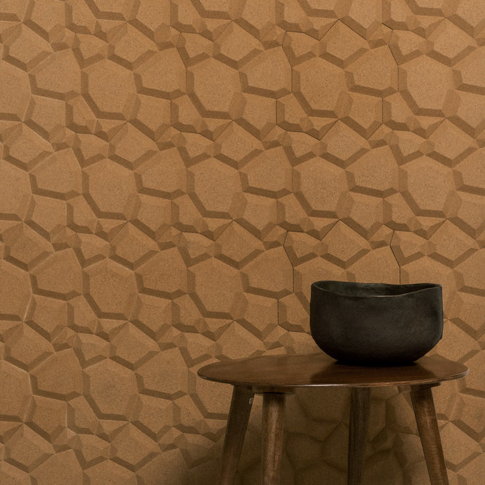 Muratto® Organic "Beehive Natural" Honeycomb Pattern Luxury Cork Wall Panels