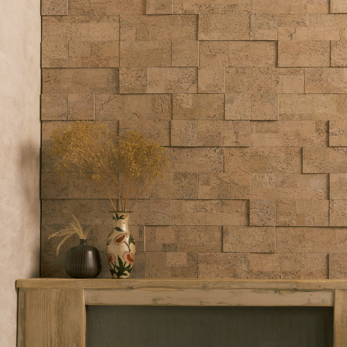 Muratto® Organic "Brick Natural" 3D Pattern Luxury Cork Wall Tiles