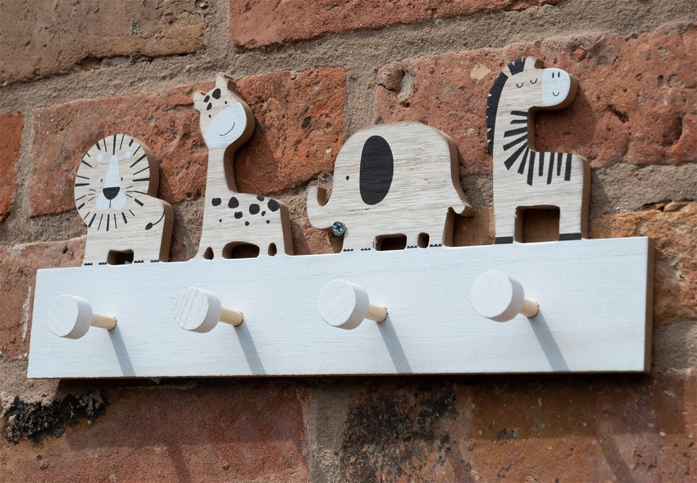 Wood | Animal Carvings with Four Coat Hooks