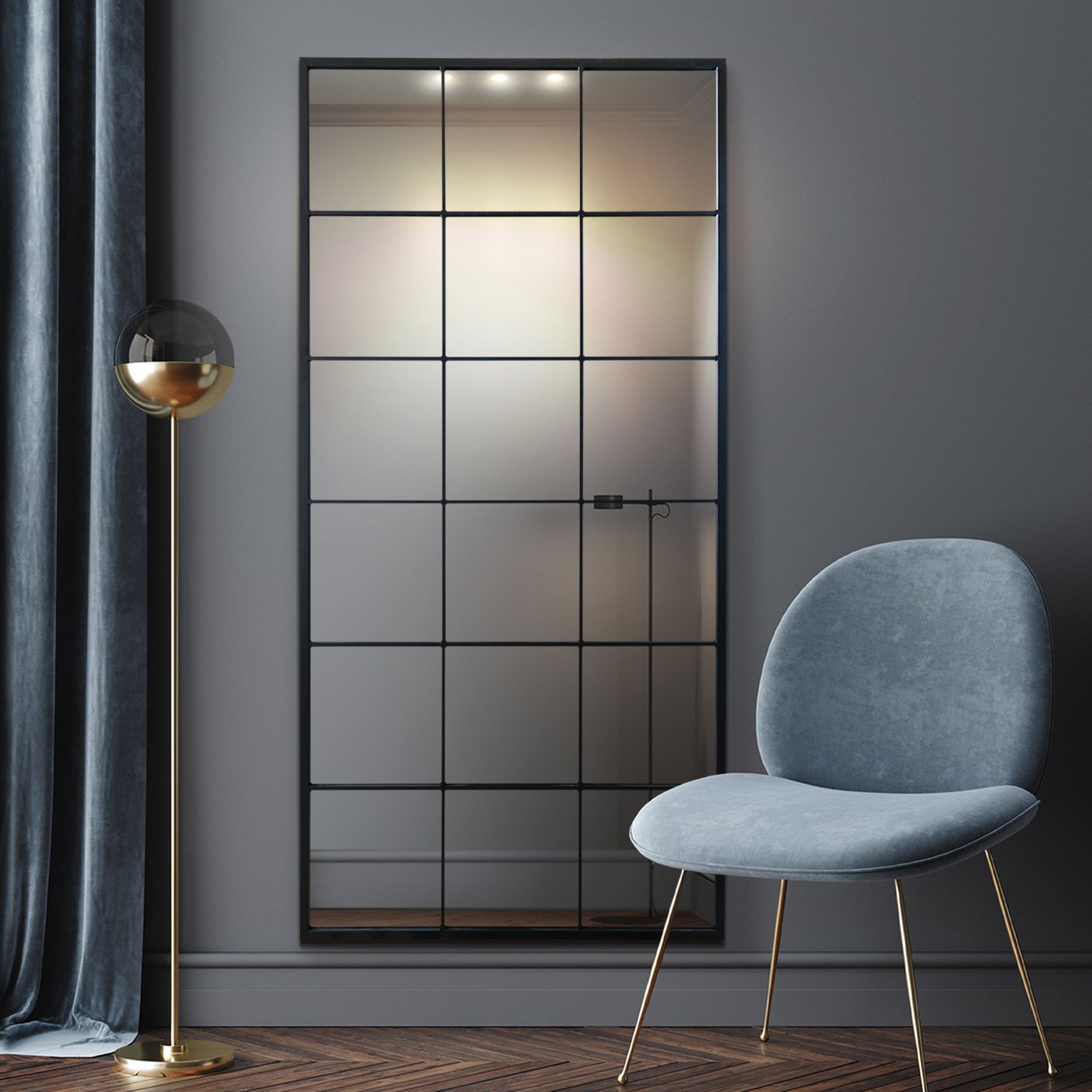 WVH® | The Industrial Grid | Leaner and Wall-Mountable Mirrors