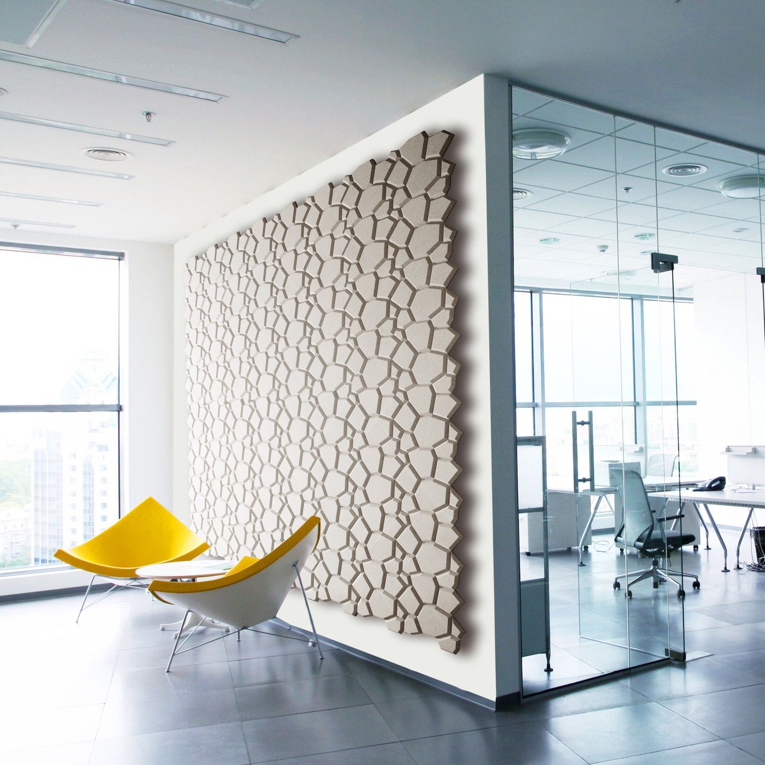 Muratto® Organic "Beehive Natural" Honeycomb Pattern Luxury Cork Wall Tiles