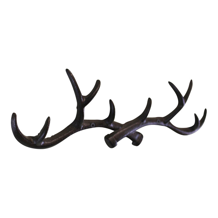 Cast Iron | Rustic Wall Hooks with Stag Antlers Design