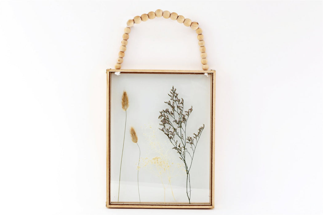 Natural Wood | Dried Wildflowers in a Wall Hanging Picture