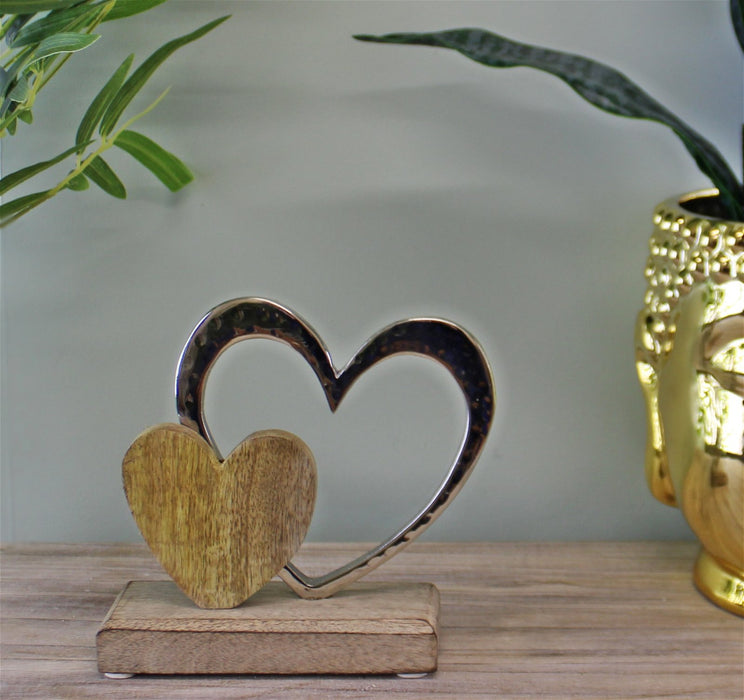 Wood | Small Double Heart Ornament