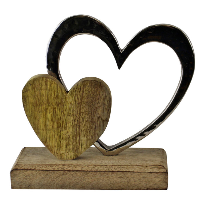 Wood | Small Double Heart Ornament