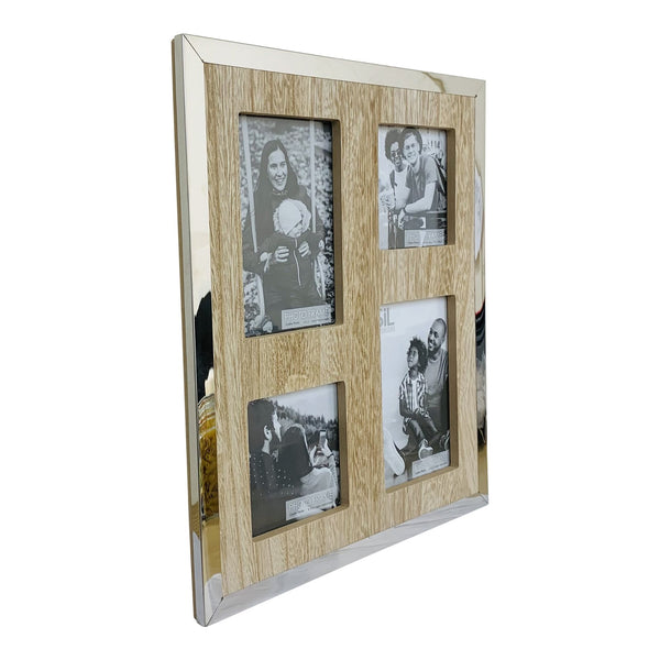 Silver & Wooden | Multi Photo Frame