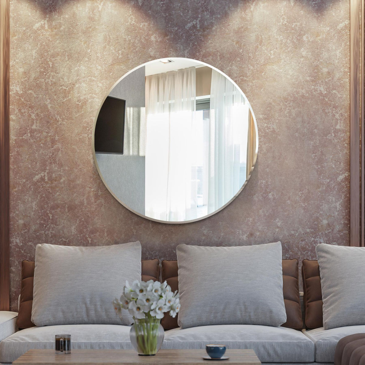 WVH® | The Frameless Round | Wall-Mountable Mirrors
