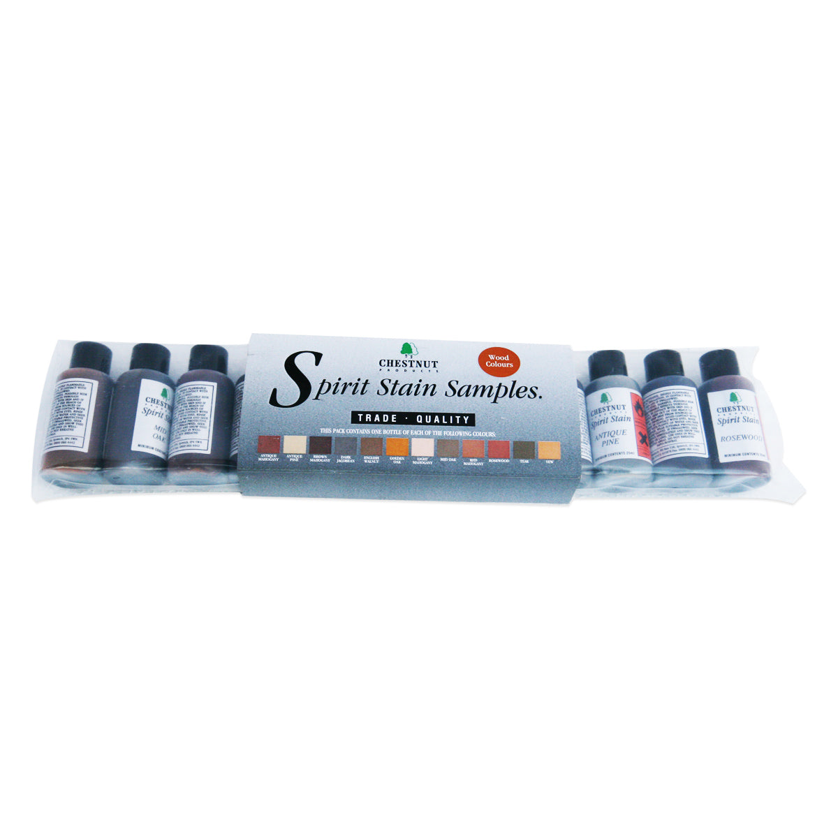 Chestnut Spirit Stain Tester Pack ( Wood Colours )